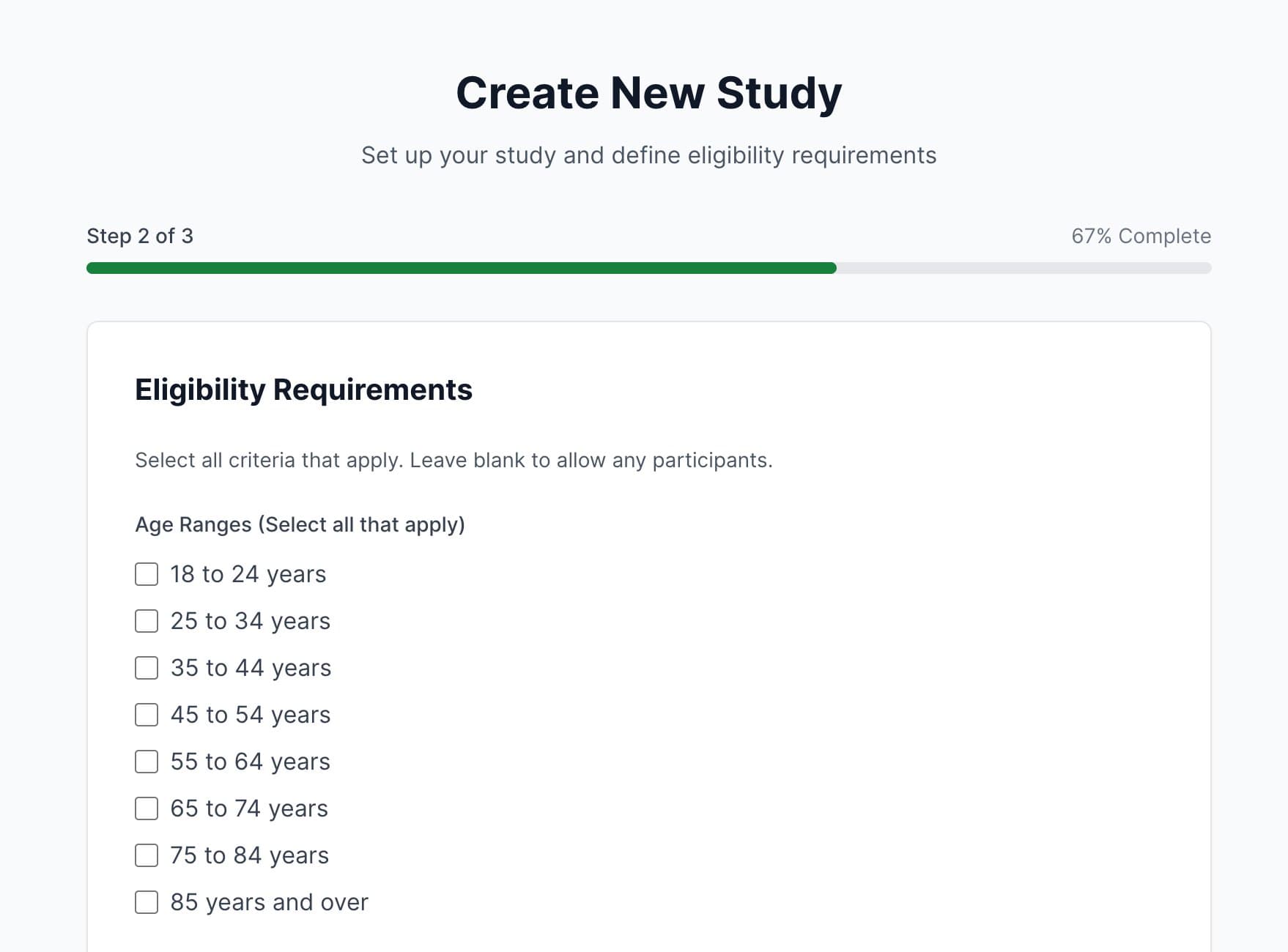 Eligibility requirements form part 1