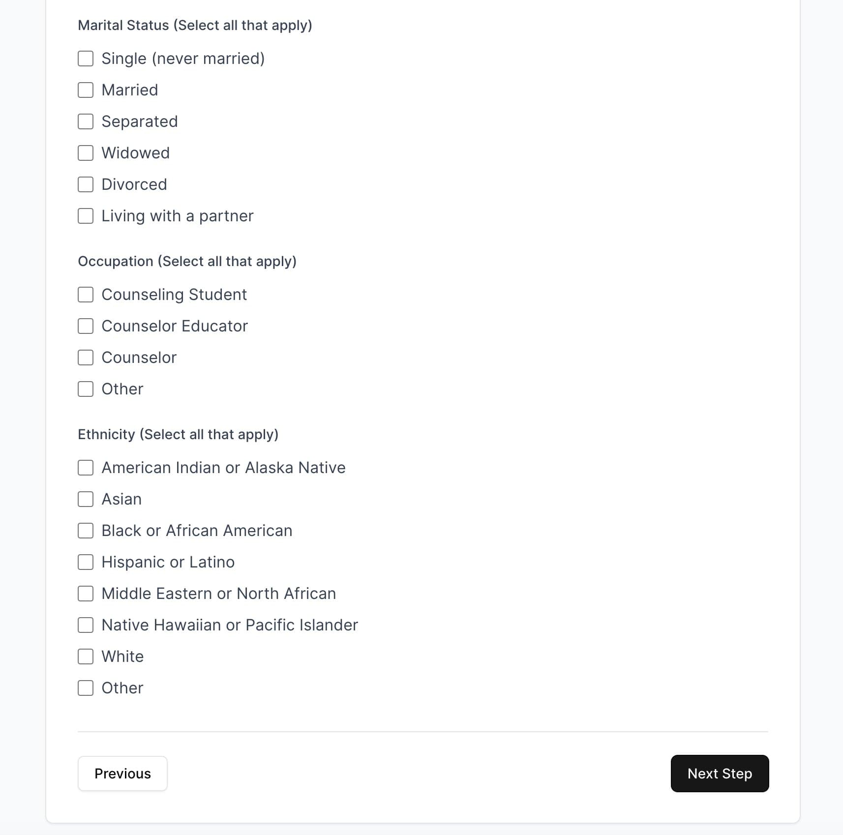 Eligibility requirements form part 3